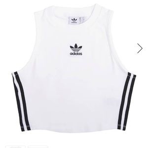 White adidas super star crop top